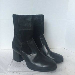 Born Hayley Black Ankle Boot Patchwork - Size 10 M